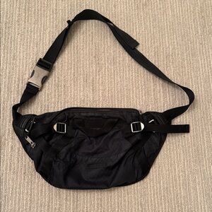 Black Crossbody Waist Bag - Minimal Design